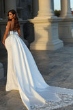 Elegant Long Mermaid Sleeveless Wedding Dresses With Lace-misshow.com