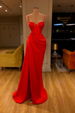 Elegant Long Mermaid Spaghetti Straps Satin Sleeveless Prom Dress-misshow.com