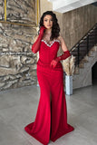 Elegant Long Mermaid Sweetheart Slevveless Floor Length Prom Dress With Slit-misshow.com