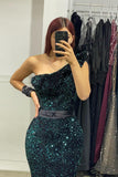 Elegant Long One Shoulder Mermaid Prom Dress With Beading-misshow.com