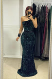 Elegant Long One Shoulder Mermaid Prom Dress With Beading