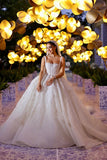 Elegant Long White A-line Appliques Lace Straps Weeding Dress-misshow.com