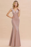 Looking for Prom Dresses,Evening Dresses,Homecoming Dresses,Bridesmaid Dresses,Quinceanera dresses in Lace,Bright silk, Mermaid style, and Gorgeous Lace work  MISSHOW has all covered on this elegant Elegant Mermaid Evening Party Dress Sleeveless V-neck Silk Slim Prom Gown.