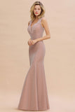 Looking for Prom Dresses,Evening Dresses,Homecoming Dresses,Bridesmaid Dresses,Quinceanera dresses in Lace,Bright silk, Mermaid style, and Gorgeous Lace work  MISSHOW has all covered on this elegant Elegant Mermaid Evening Party Dress Sleeveless V-neck Silk Slim Prom Gown.