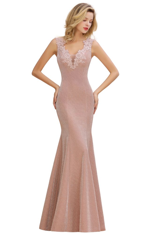 Looking for Prom Dresses,Evening Dresses,Homecoming Dresses,Bridesmaid Dresses,Quinceanera dresses in Lace,Bright silk, Mermaid style, and Gorgeous Lace work  MISSHOW has all covered on this elegant Elegant Mermaid Evening Party Dress Sleeveless V-neck Silk Slim Prom Gown.