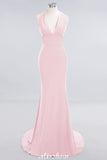 MISSHOW offers Elegant Mermaid Halter Evening Dress Simple Sleeveless Floor Length Party Gown at a good price from White,Ivory,Blushing Pink,Candy Pink,Pearl Pink,Watermelon,Red,Fuchsia,Burgundy,Chocolate,Brown,Gold,Champagne,Orange,Yellow,Daffodil,Regency,Lilac,Lavender,Sky Blue,Pool,Ocean Blue,Royal Blue,Dark Navy,Black,Silver,Dark Green,Jade,Green,Mint Green,Spandex to Mermaid Floor-length them. Stunning yet affordable Sleeveless Bridesmaid Dresses.