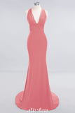 MISSHOW offers Elegant Mermaid Halter Evening Dress Simple Sleeveless Floor Length Party Gown at a good price from White,Ivory,Blushing Pink,Candy Pink,Pearl Pink,Watermelon,Red,Fuchsia,Burgundy,Chocolate,Brown,Gold,Champagne,Orange,Yellow,Daffodil,Regency,Lilac,Lavender,Sky Blue,Pool,Ocean Blue,Royal Blue,Dark Navy,Black,Silver,Dark Green,Jade,Green,Mint Green,Spandex to Mermaid Floor-length them. Stunning yet affordable Sleeveless Bridesmaid Dresses.