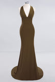 MISSHOW offers Elegant Mermaid Halter Evening Dress Simple Sleeveless Floor Length Party Gown at a good price from White,Ivory,Blushing Pink,Candy Pink,Pearl Pink,Watermelon,Red,Fuchsia,Burgundy,Chocolate,Brown,Gold,Champagne,Orange,Yellow,Daffodil,Regency,Lilac,Lavender,Sky Blue,Pool,Ocean Blue,Royal Blue,Dark Navy,Black,Silver,Dark Green,Jade,Green,Mint Green,Spandex to Mermaid Floor-length them. Stunning yet affordable Sleeveless Bridesmaid Dresses.