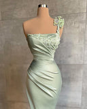 Elegant Mint Long Simple Mermaid Prom Dresses-misshow.com