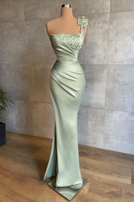 Elegant Mint Long Simple Mermaid Prom Evening Dresses-misshow.com
