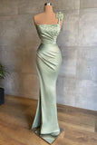 Elegant Mint Long Simple Mermaid Prom Dresses