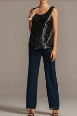 Elegant Mother of the Bride Dresses Chiffon Bridesmaid Jumpsuit-misshow.com