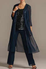 Elegant Mother of the Bride Dresses Chiffon Bridesmaid Jumpsuit-misshow.com