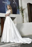 This elegant Sweetheart,Off-the-shoulder Satin wedding dress with Lace,Beading,Appliques,Sequined could be custom made in plus size for curvy women. Plus size Cap Sleeves A-line,Ball Gown,Princess bridal gowns are classic yet cheap.