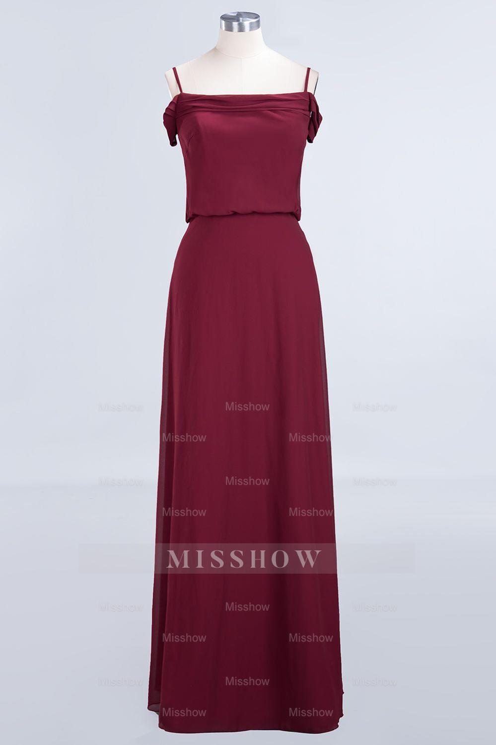 Elegant Off-the-Shoulder Burgundy Bridesmaid Dresses Spaghetti-Straps – misshow.com Elegant Off-the-Shoulder Burgundy Bridesmaid Dresses Spaghetti-Straps – misshow.com