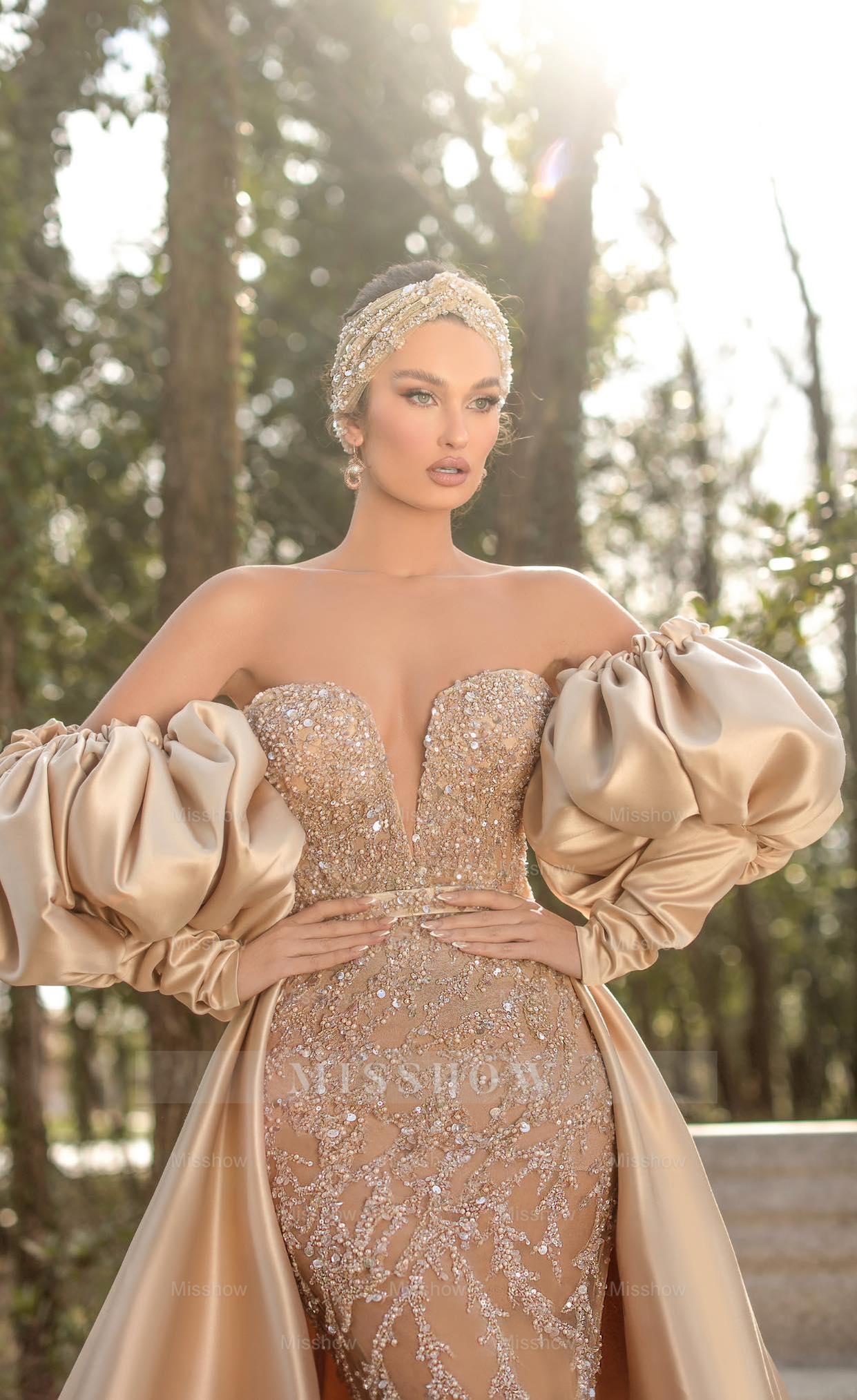 Elegant Off-the-shoulder Long Sleeve Prom Dress Mermaid Evening Gowns Elegant Off-the-shoulder Long Sleeve Prom Dress Mermaid Evening Gowns