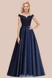 Elegant Off-the-Shoulder Ruffles Beads Prom Dresses | A-Line Sleeveless Evening Dresses