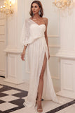 Elegantes One-Shoulder-Pailletten-Split-Meerjungfrau-Abschlussballkleid