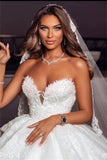 Elegant Princess A-line Sleeveless Appliques Backless Wedding Dress-misshow.com