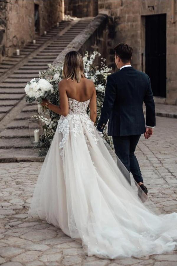 Elegant Princess A-Line Wedding Dresses with Lace-misshow.com