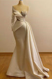 Elegant Satin One-shoulder Mermaid Floor-Length Prom dress-misshow.com