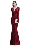 The gorgeous Elegant Sequined Burgundy V-Neck Mermaid Cocktail Party Dress Floor Length will stun every girl. The Tulle,Sequined Vintage Party dress will add extra elegance to your wholesale look.