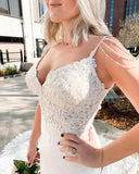 Elegant Simple Mermaid Wedding Dresses with Lace-misshow.com