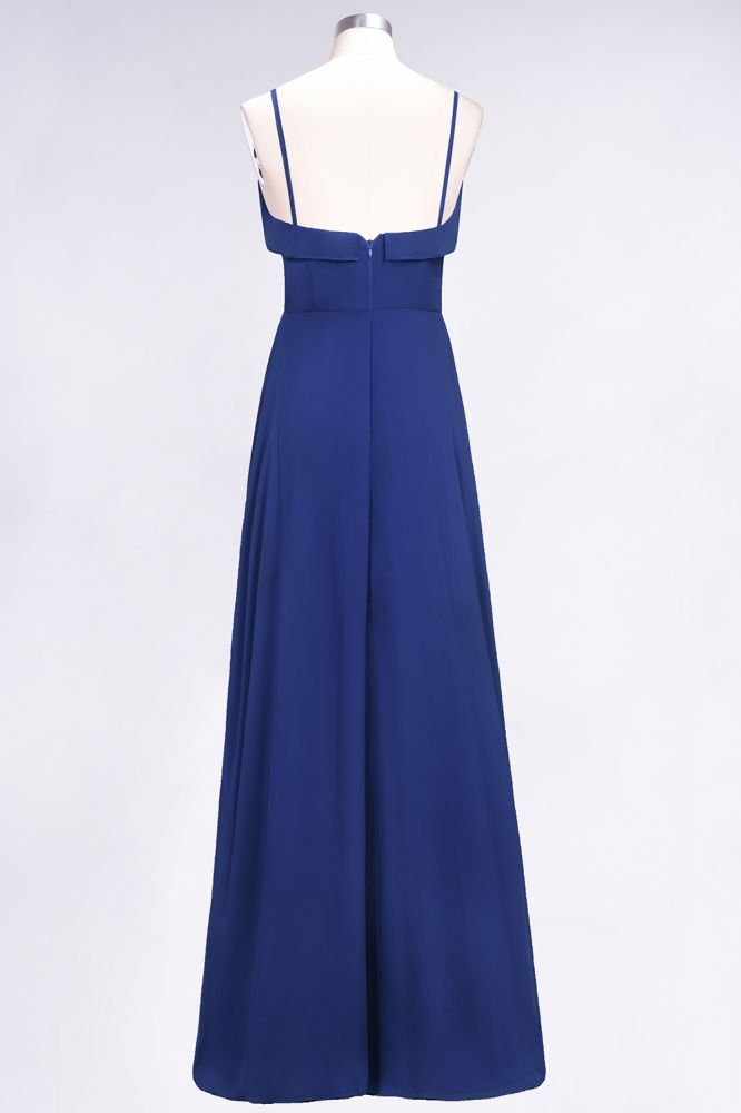 Elegant Spaghetti Aline Ruffle Simple Prom Dresses Royal Blue Evening Swing Dress | MISSHOW Elegant Spaghetti Aline Ruffle Simple Prom Dresses Royal Blue Evening Swing Dress | MISSHOW