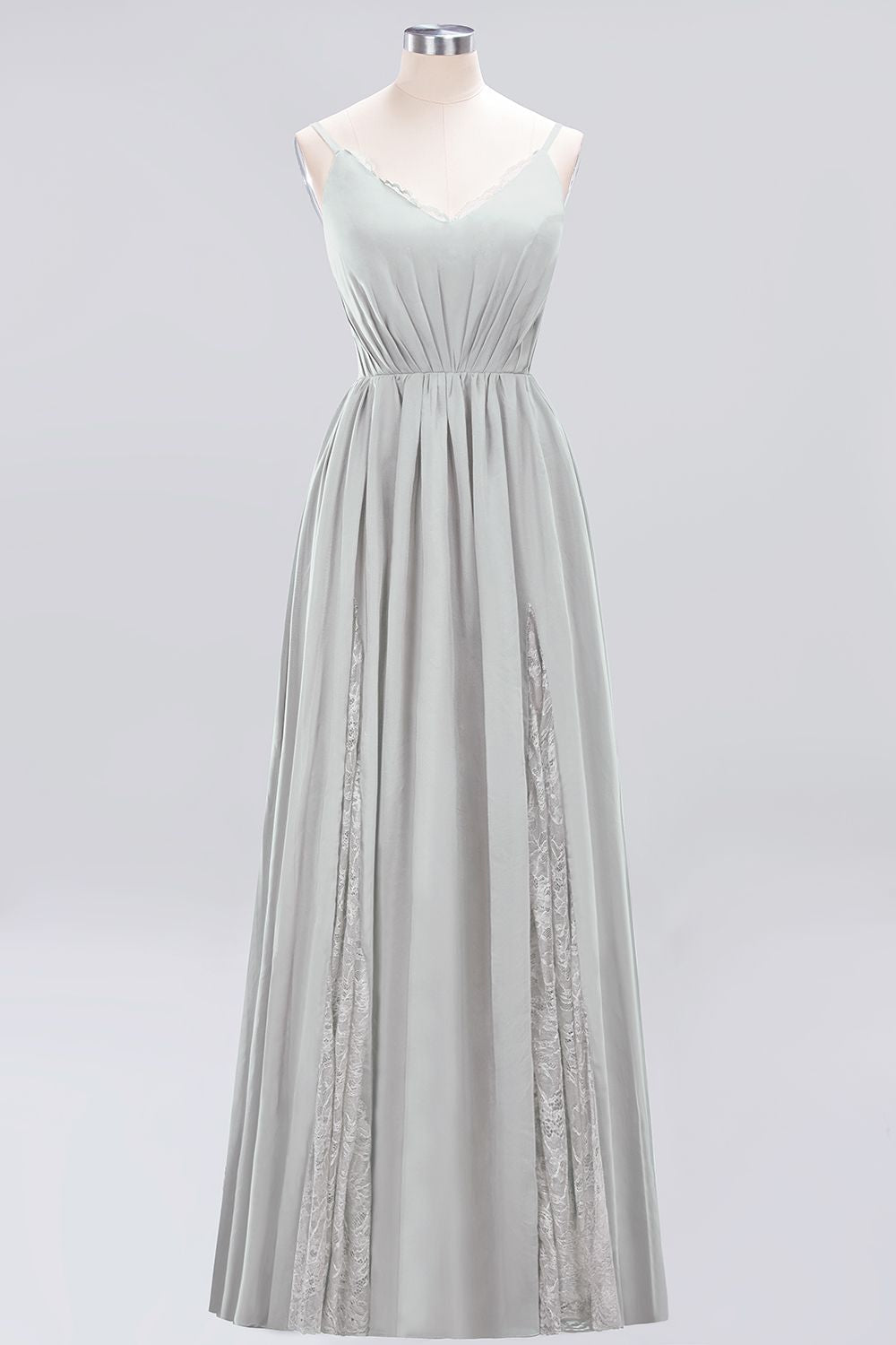 Elegant Spaghetti Straps Long Bridesmaid Dresses Lace V-Neck Maid of Honor Dress Elegant Spaghetti Straps Long Bridesmaid Dresses Lace V-Neck Maid of Honor Dress