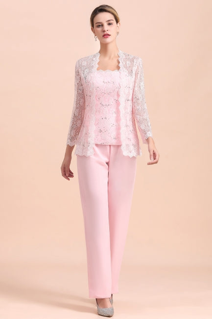 Elegant Strapless Appliques Mother of Bride Jumpsuit with Long Sleeves Wraps-misshow.com