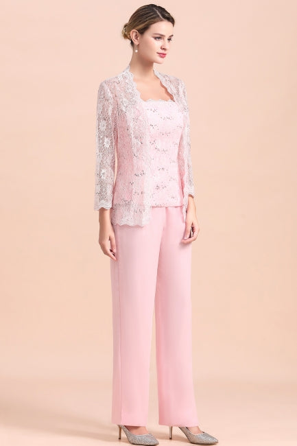 Elegant Strapless Appliques Mother of Bride Jumpsuit with Long Sleeves Wraps-misshow.com