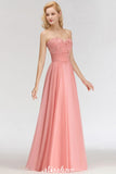 Looking for Bridesmaid Dresses in 100D Chiffon, A-line style, and Gorgeous Appliques work  MISSHOW has all covered on this elegant Elegant Sweetheart A-Line Appliques Bridesmaid Dresses Ruffle Chiffon.