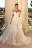 Elegant sweetheart capsleeves aline lace Wedding dresses-misshow.com