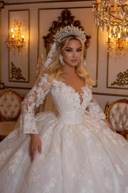 Wedding ball gowns with sleeves new arrivals
