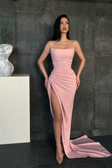 Elegant Sweetheart Mermaid Simple Prom Evening Dresses Online with High Split-misshow.com