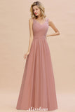 Elegant V-Neck A-line Evening Maxi Dress Bridesmaid Dress Sleeveless Styles-misshow.com