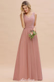 Elegant V-Neck A-line Evening Maxi Dress Bridesmaid Dress Sleeveless Styles-misshow.com