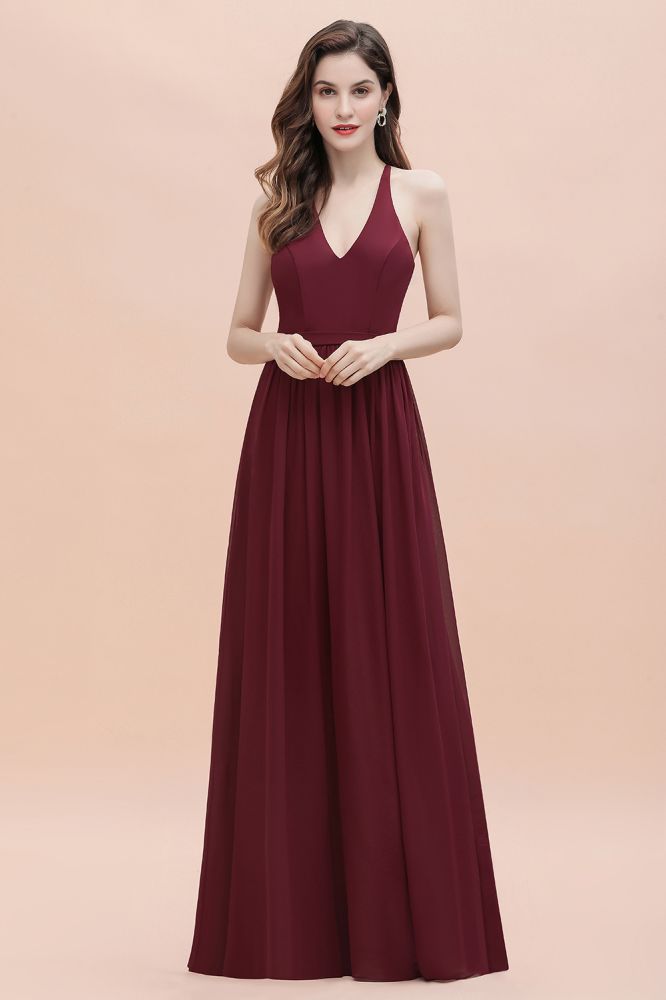 Looking for Prom Dresses,Evening Dresses,Bridesmaid Dresses,Quinceanera dresses in 100D Chiffon, A-line style, and Gorgeous Lace,Sequined work  MISSHOW has all covered on this elegant Elegant V-Neck Chiffon Bridesmaid Dress Backless aline Party Dress with Sequins.