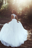Elegant wedding dresses with lace chiffon floor-length-misshow.com