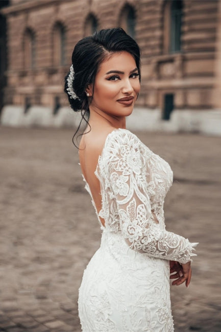 Slim white wedding dress clearance