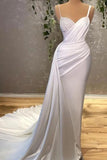 Elegant White Sleeveless Prom Dress With Beads-misshow.com