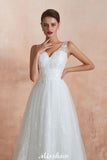 Looking for  in Tulle, A-line,Ball Gown,Princess style, and Gorgeous Lace,Beading,Sequined work  MISSHOW has all covered on this elegant Elegant White V-Neck Princess Wedding Dress Aline Tulle Lace Bridal Gown