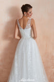 Looking for  in Tulle, A-line,Ball Gown,Princess style, and Gorgeous Lace,Beading,Sequined work  MISSHOW has all covered on this elegant Elegant White V-Neck Princess Wedding Dress Aline Tulle Lace Bridal Gown