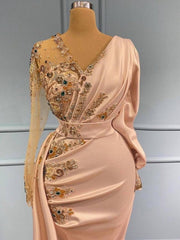 Evening Dresses Long With Sleeves Prom Evening Dresses in glitter-misshow.com