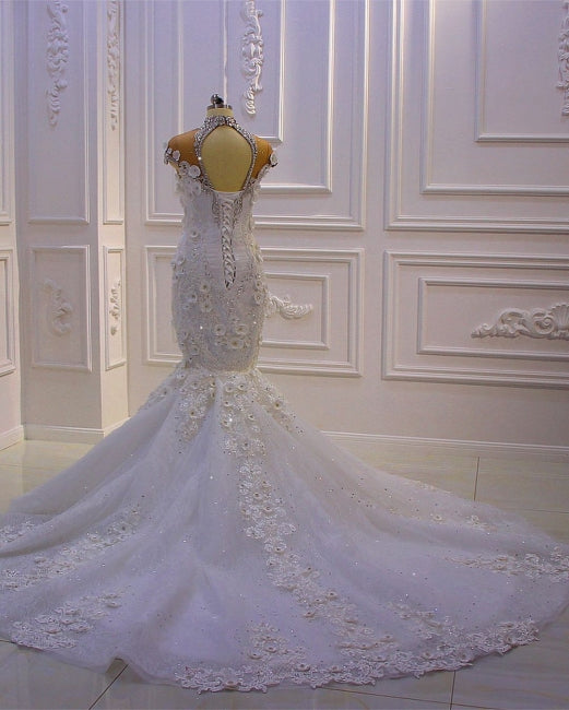 Extravagant wedding dresses mermaid | Wedding dress with lace-misshow.com