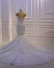 Extravagant wedding dresses mermaid | Wedding dress with lace-misshow.com