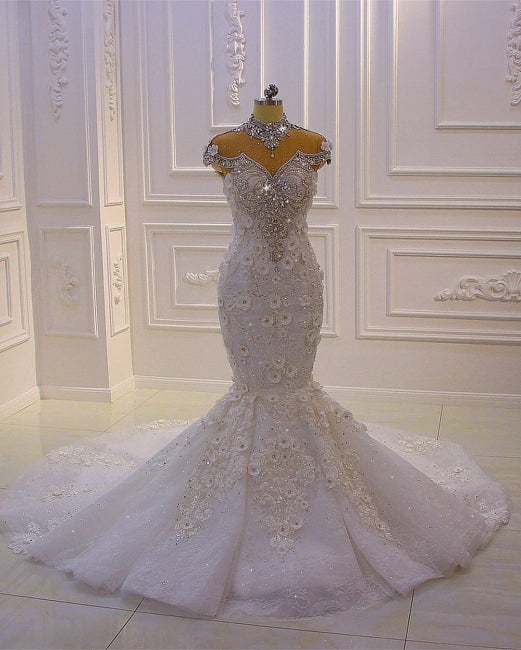 Extravagant wedding dresses mermaid | Wedding dress with lace-misshow.com