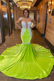 Eye-catching Sleeveless Backless Mermaid Prom Dress With Beading-misshow.com