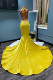 Eye-catching Sleeveless Halter Backless Mermaid Prom Dress-misshow.com