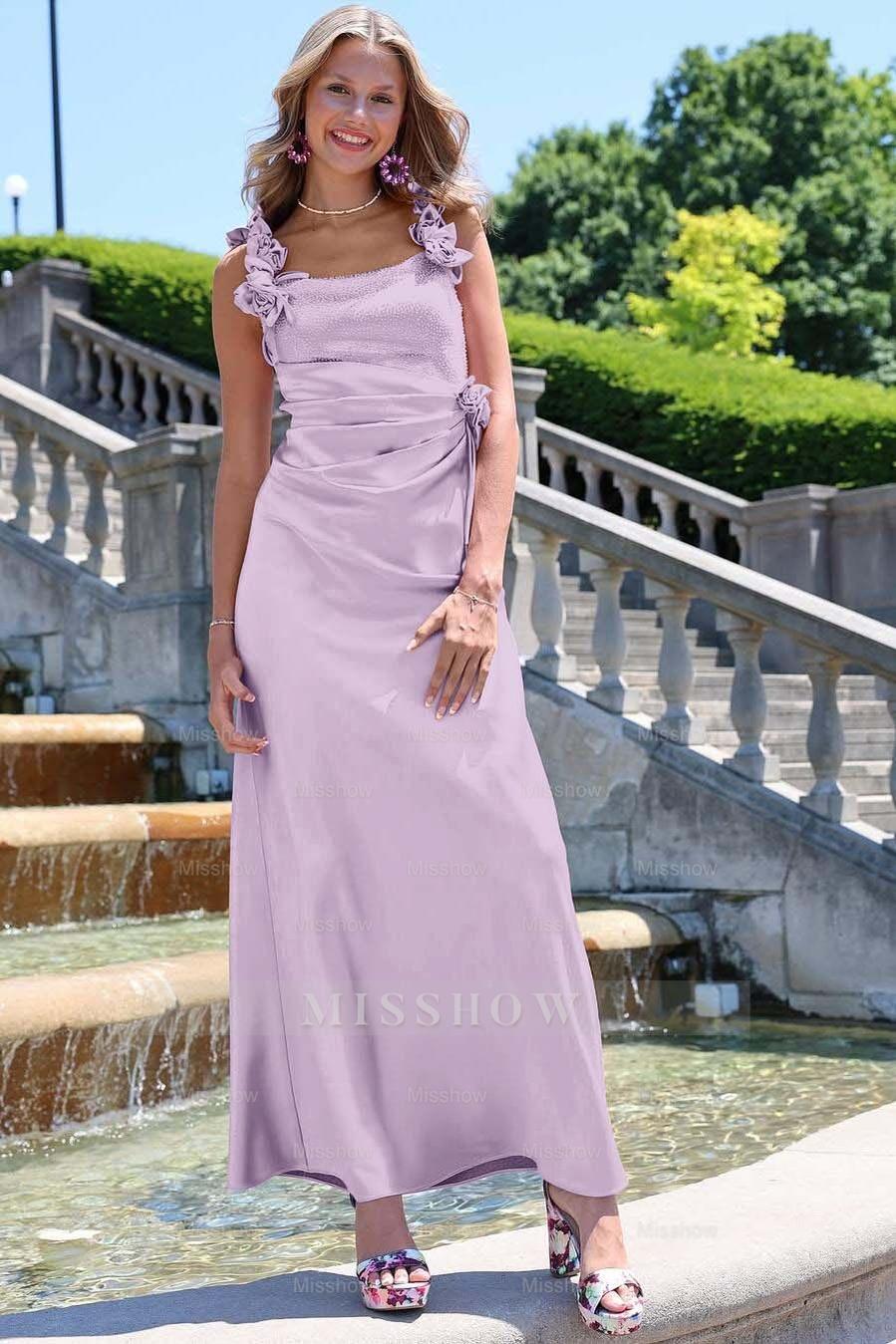 Charming Sleeveless Straps Mermaid Long Formal Dress With Pleated